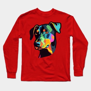 Pop Culture Dobermann Doggy Sticker Long Sleeve T-Shirt